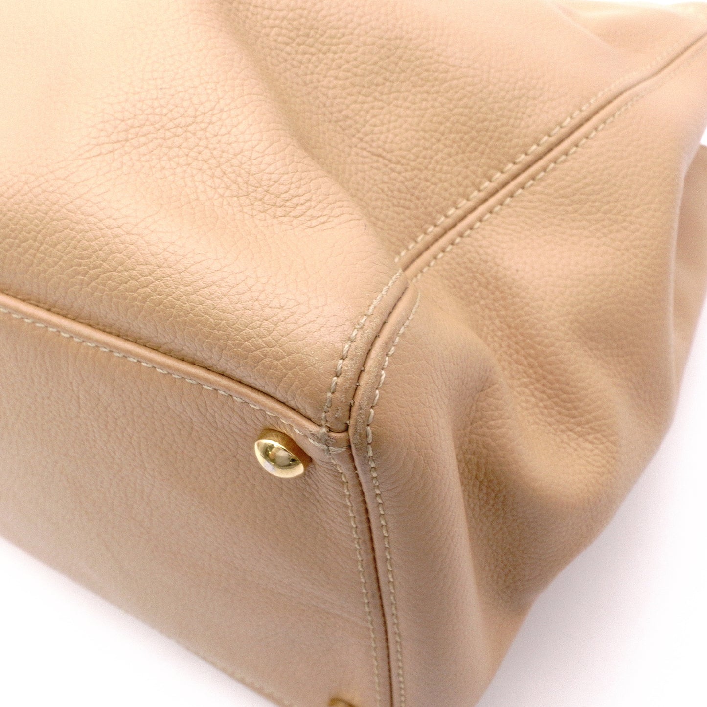 CHANEL Executive Tote Shoulder Bag, Leather, Beige, Women's, 2-Way, Gold Hardware