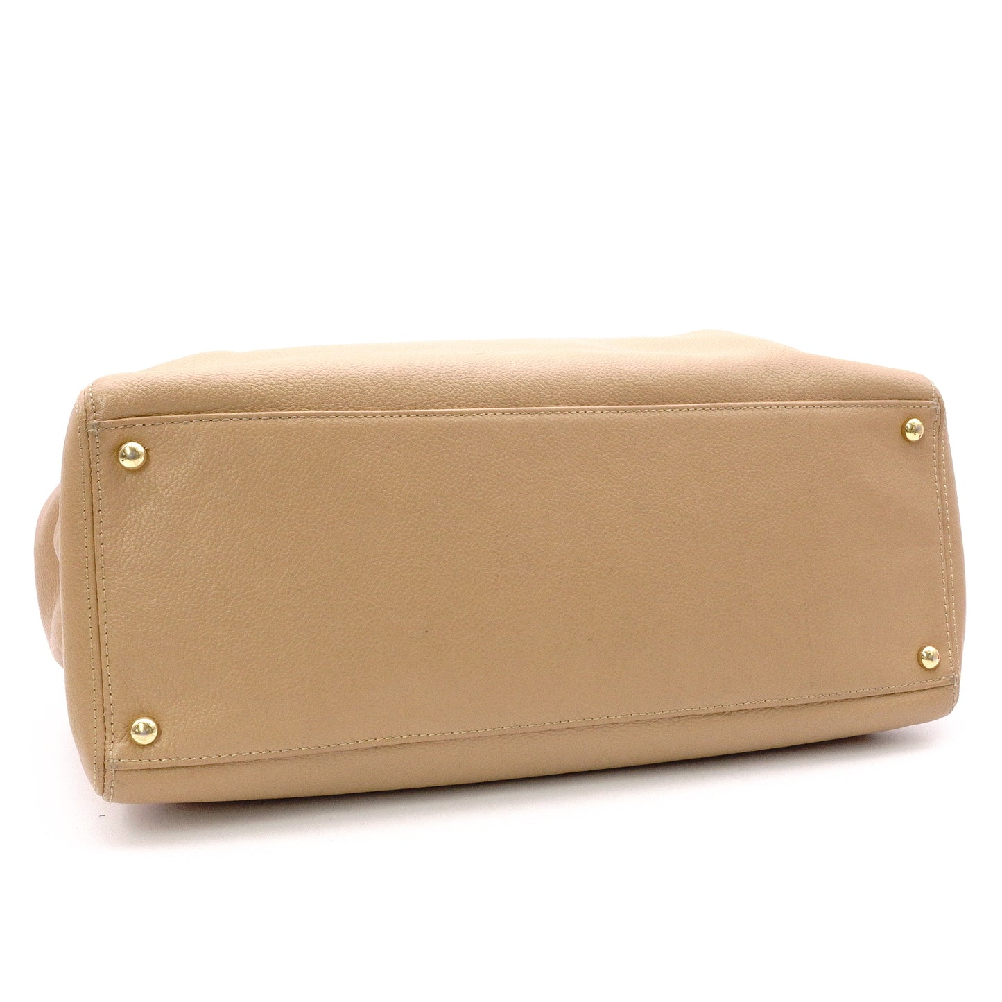 CHANEL Executive Tote Shoulder Bag, Leather, Beige, Women's, 2-Way, Gold Hardware