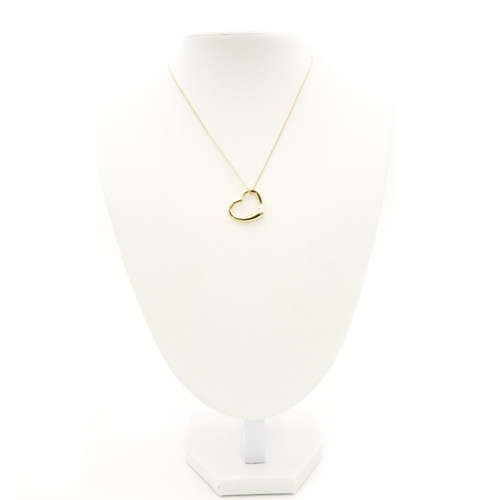 Tiffany & Co. Open Heart Necklace 18K Gold Approx. 6.1g 7-10-028