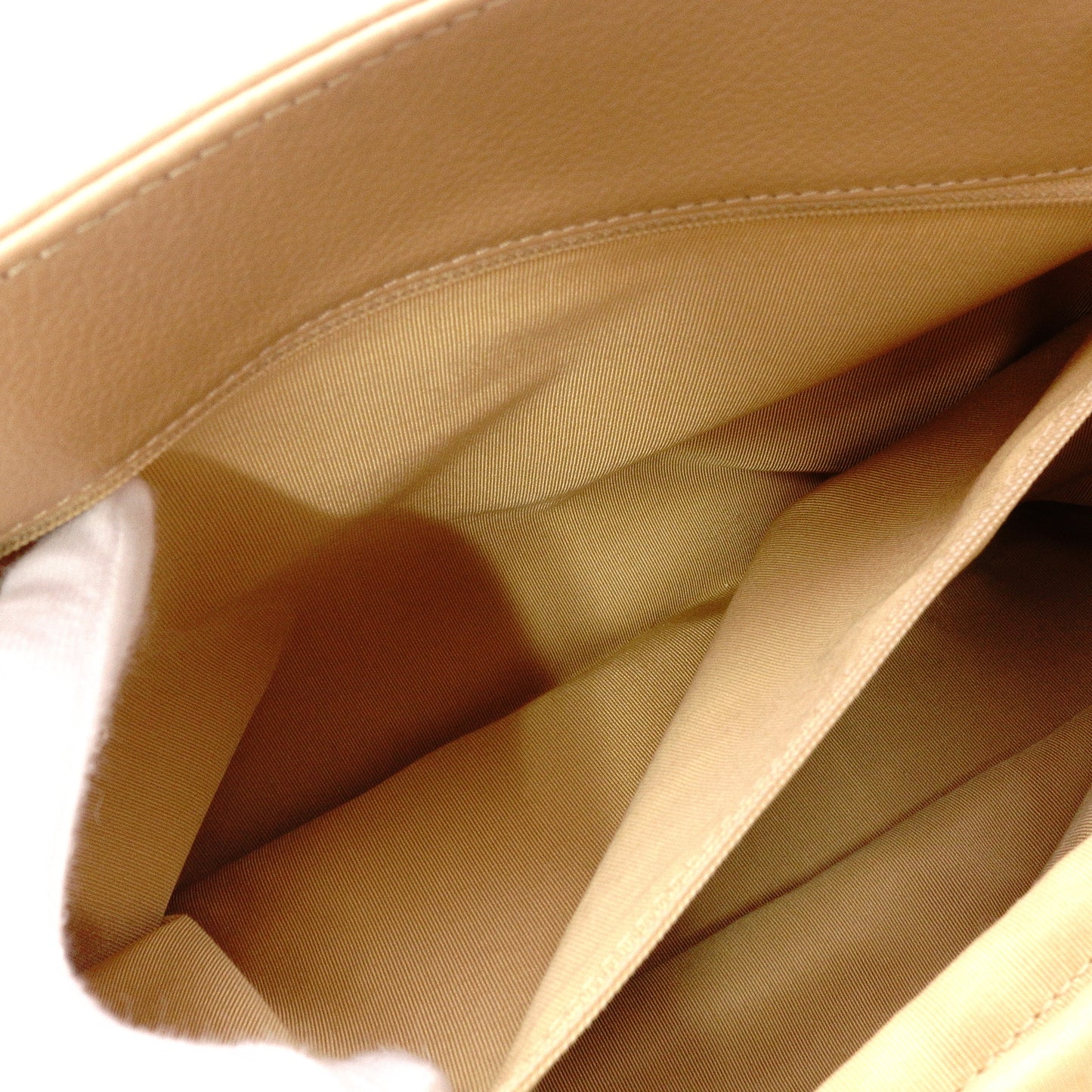 CHANEL Executive Tote Shoulder Bag, Leather, Beige, Women's, 2-Way, Gold Hardware