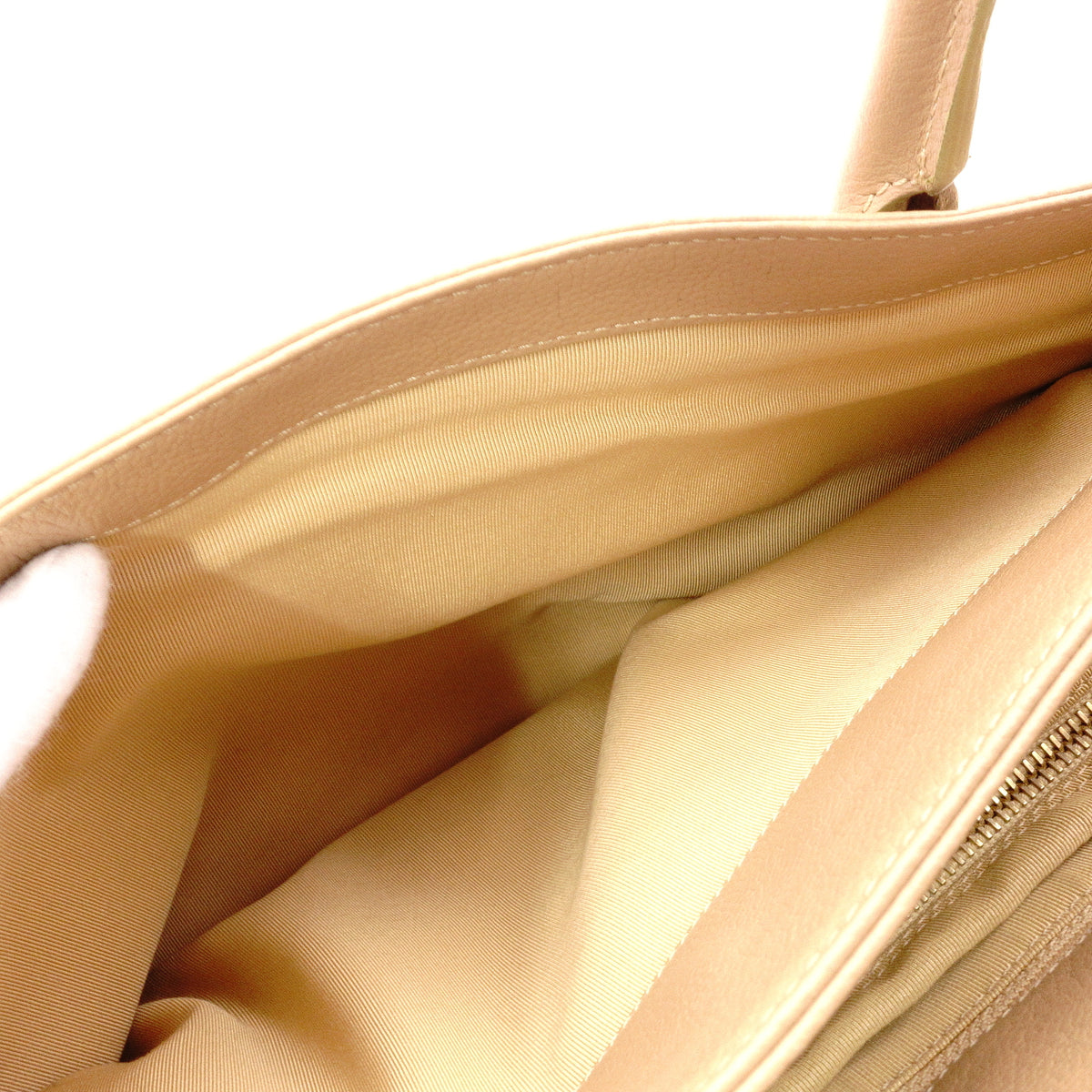 CHANEL Executive Tote Shoulder Bag, Leather, Beige, Women's, 2-Way, Gold Hardware