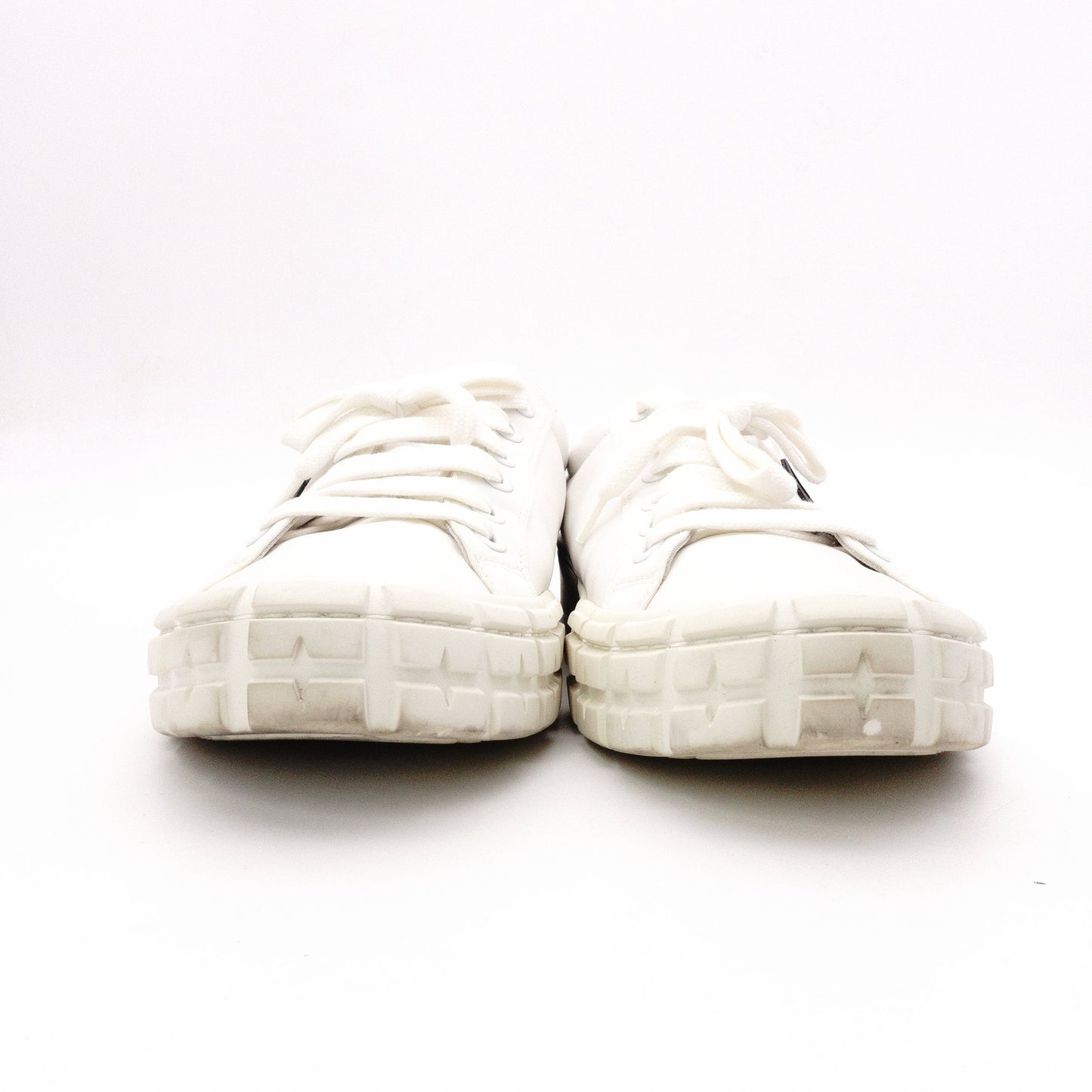 PRADA White Gabardine and Nylon Sneakers, Nylon, White, Women's, 7.5 (approx. 24.5 cm)
