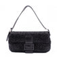 FENDI Mamma Bucket Shoulder Bag, Beads/Leather, Black, Silver Hardware