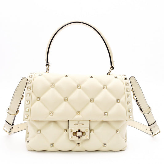 Valentino Garavani Handbag, Leather, Off-White, 2-Way