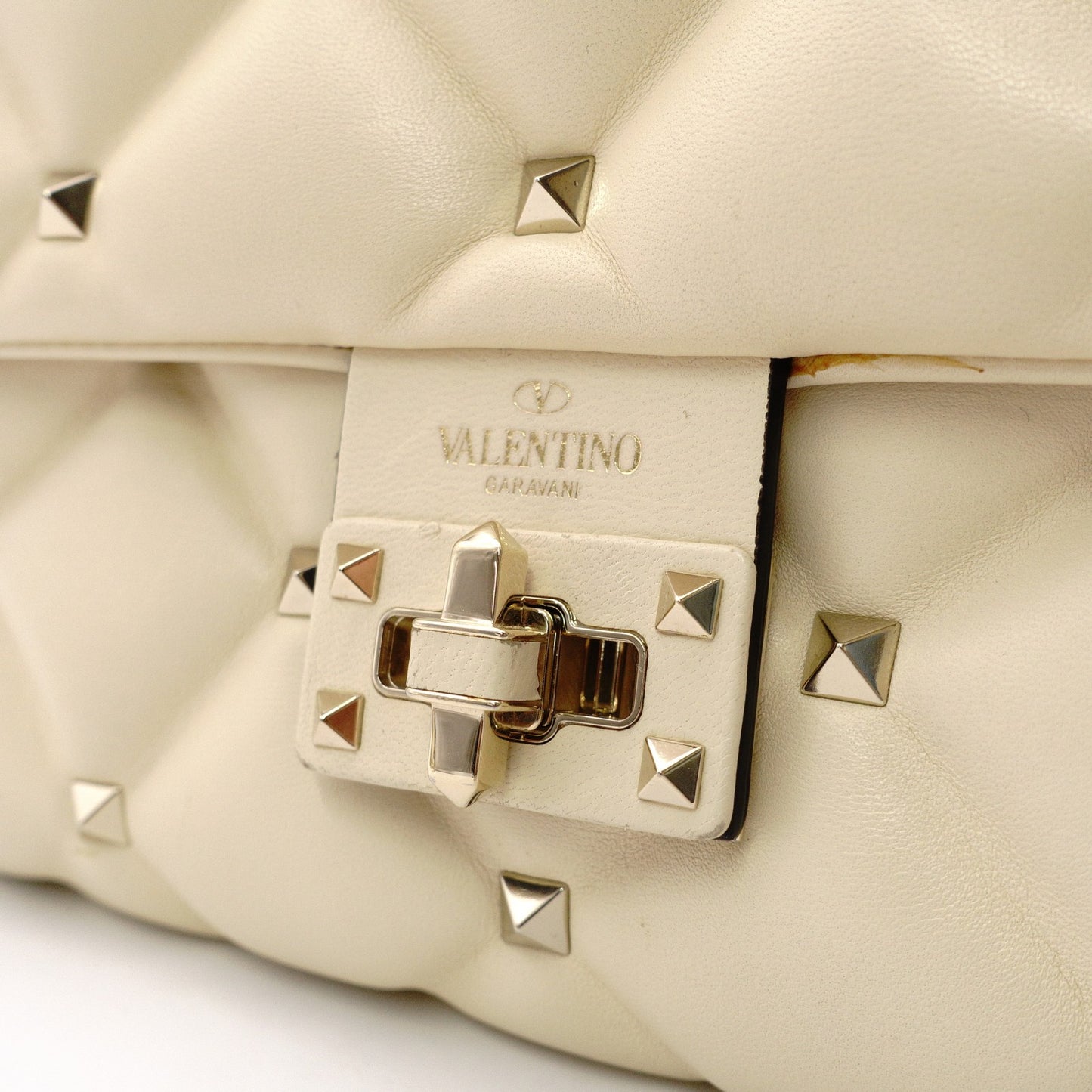 Valentino Garavani Handbag, Leather, Off-White, 2-Way