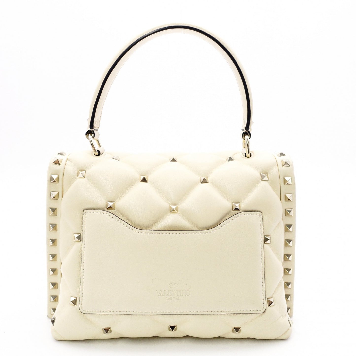 Valentino Garavani Handbag, Leather, Off-White, 2-Way