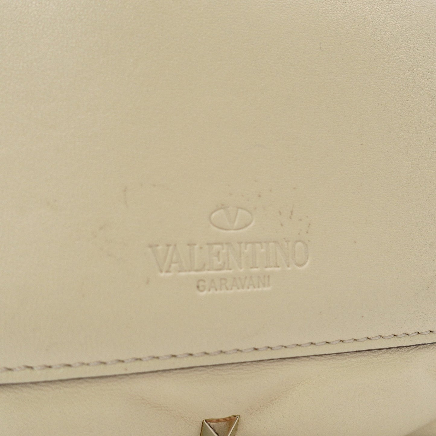 Valentino Garavani Handbag, Leather, Off-White, 2-Way