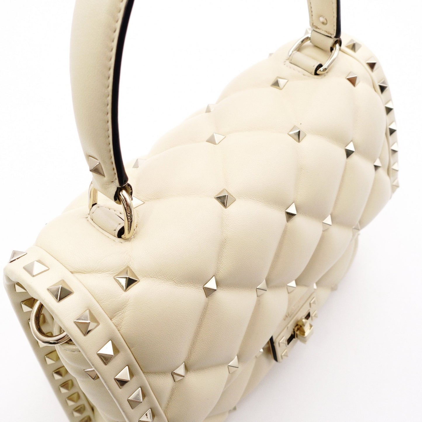 Valentino Garavani Handbag, Leather, Off-White, 2-Way