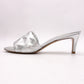 LOUIS VUITTON Revival Mules Sandals Silver leather Women