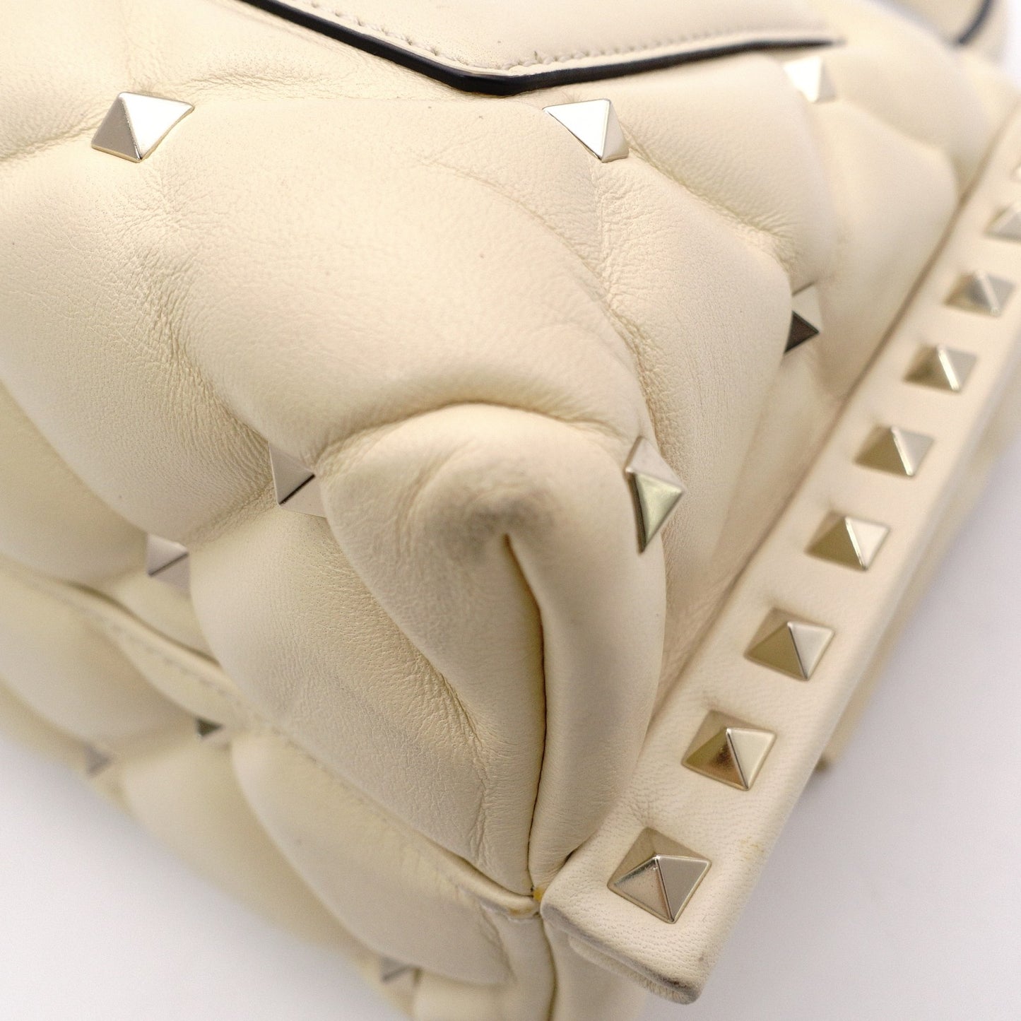 Valentino Garavani Handbag, Leather, Off-White, 2-Way