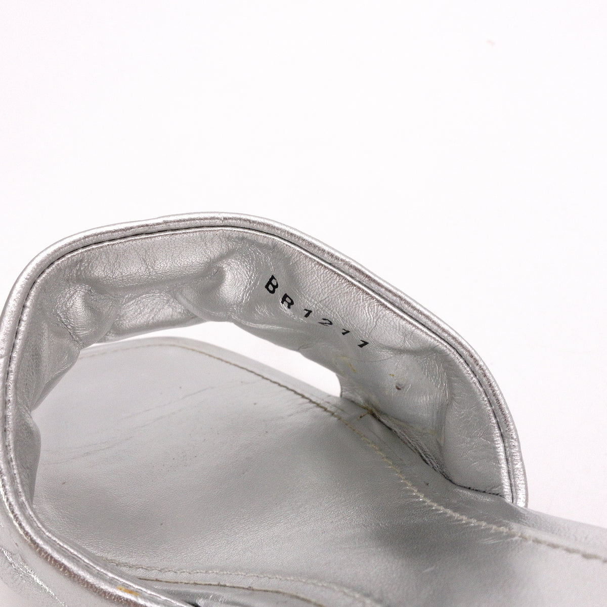 LOUIS VUITTON Revival Mules Sandals Silver leather Women