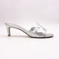 LOUIS VUITTON Revival Mules Sandals Silver leather Women