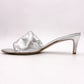 LOUIS VUITTON Revival Mules Sandals Silver leather Women