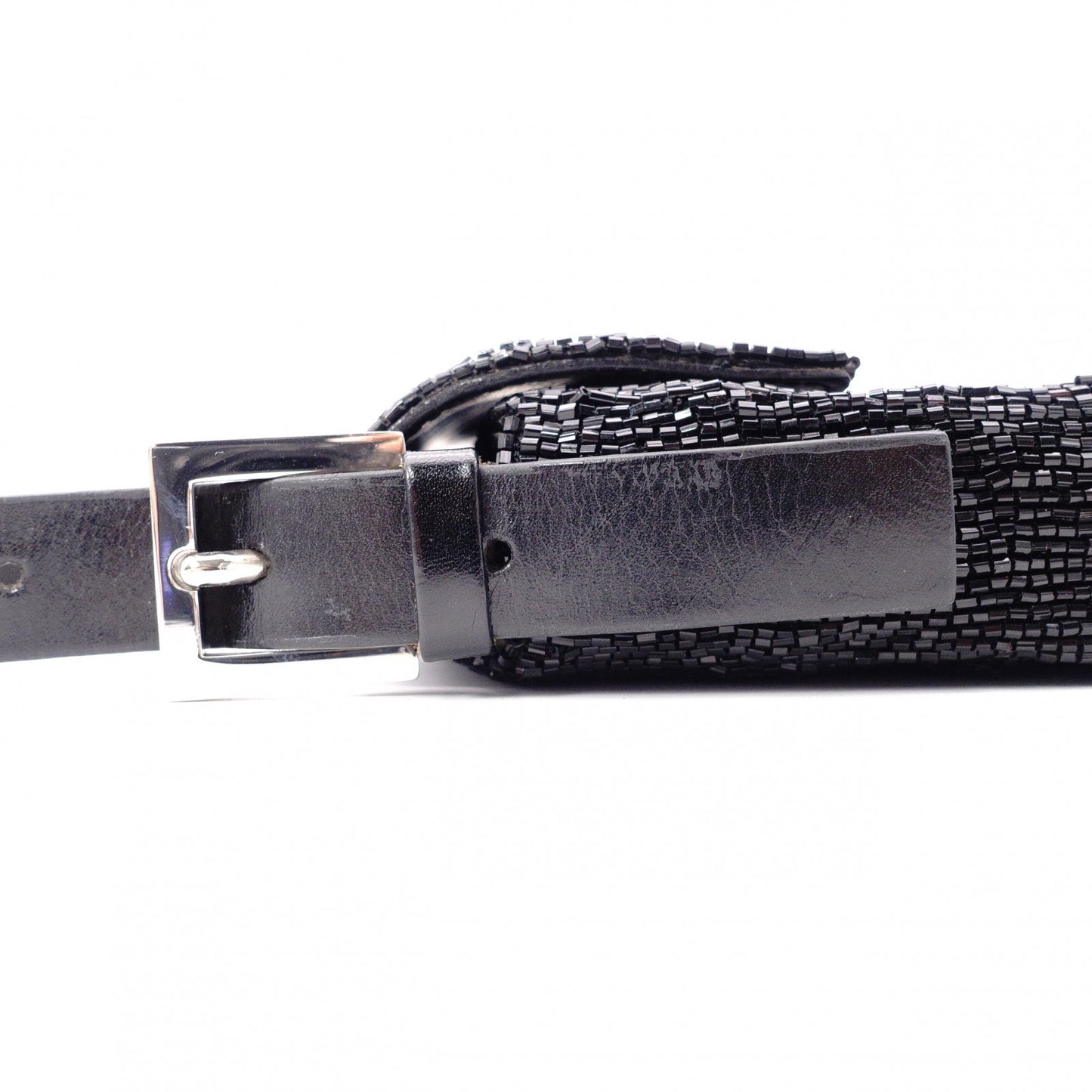 FENDI Mamma Bucket Shoulder Bag, Beads/Leather, Black, Silver Hardware