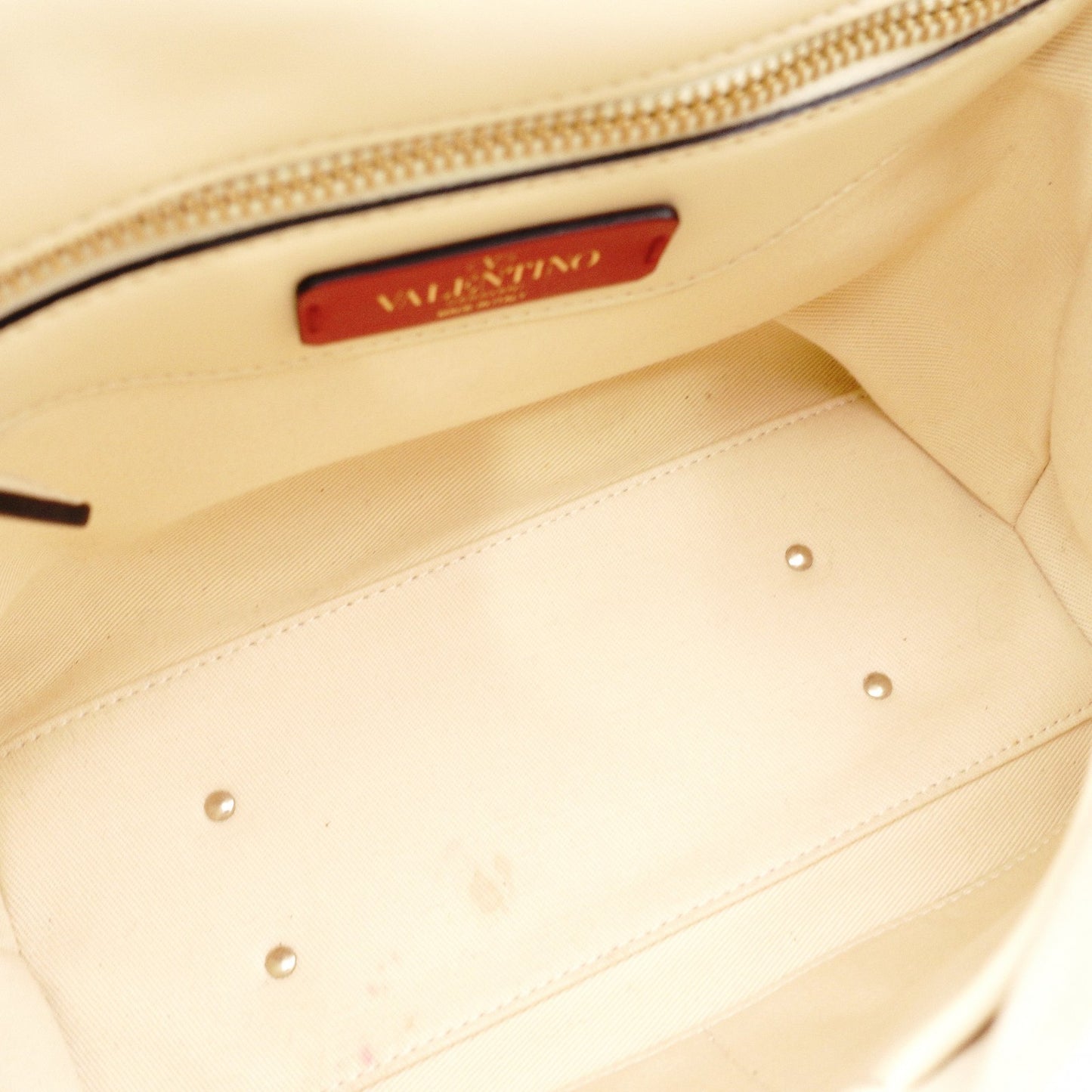Valentino Garavani Handbag, Leather, Off-White, 2-Way
