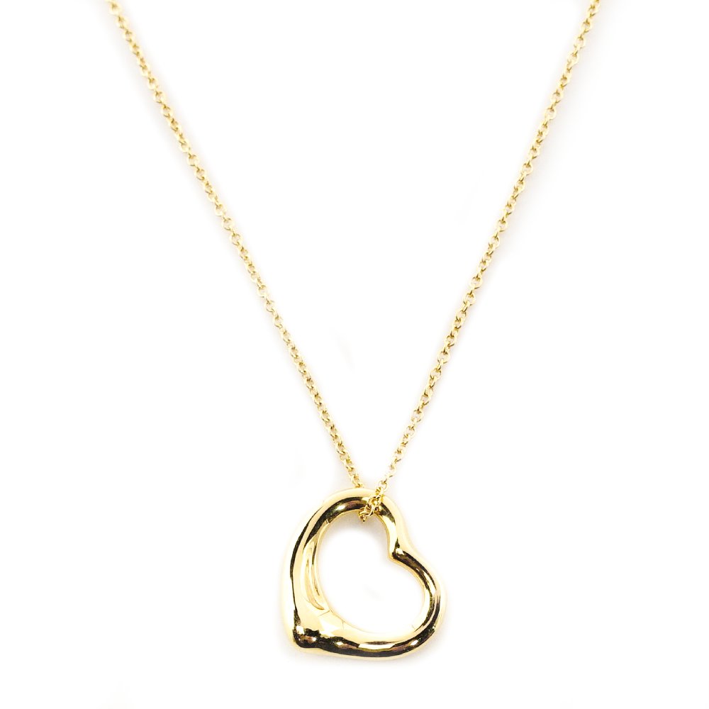 Tiffany & Co. Open Heart 18K Gold Necklace Approx. 4.3g Gold 7-10-035