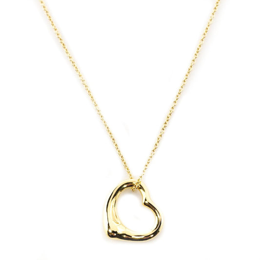 Tiffany & Co. Open Heart 18K Gold Necklace Approx. 4.3g Gold 7-10-035