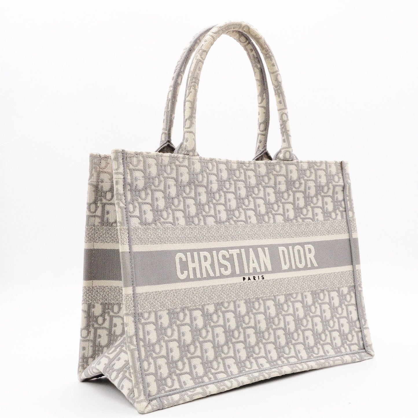 Christian Dior Oblique Book Tote Tote Bag, Canvas, Gray, Women's, Logo