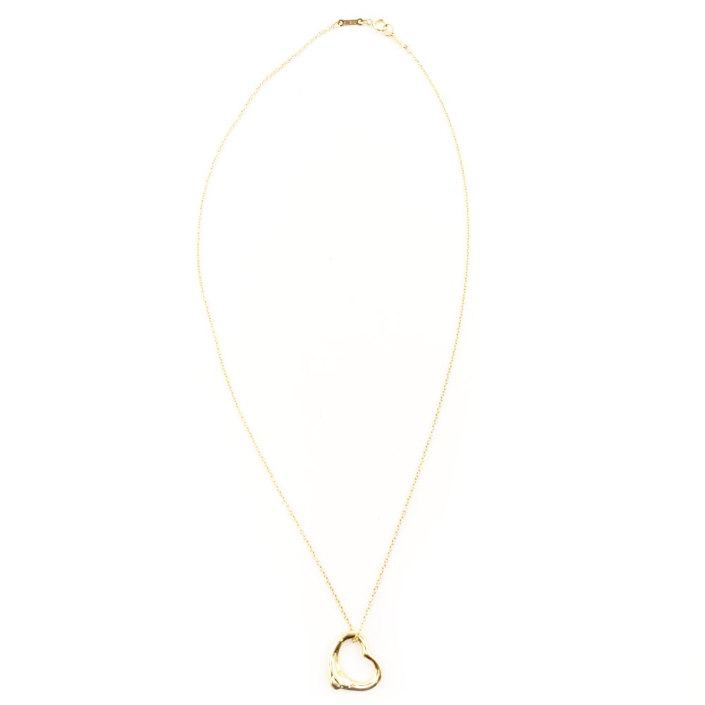 Tiffany & Co. Open Heart 18K Gold Necklace Approx. 4.3g Gold 7-10-035