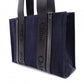 Chloe Woody Shoulder Bag, Canvas/Leather, Navy and Black Tote Bag