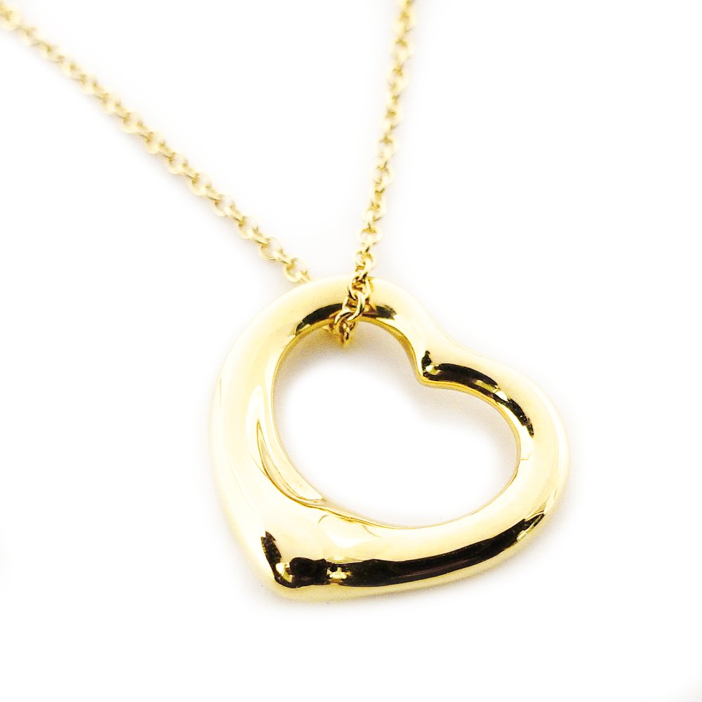 Tiffany & Co. Open Heart 18K Gold Necklace Approx. 4.3g Gold 7-10-035