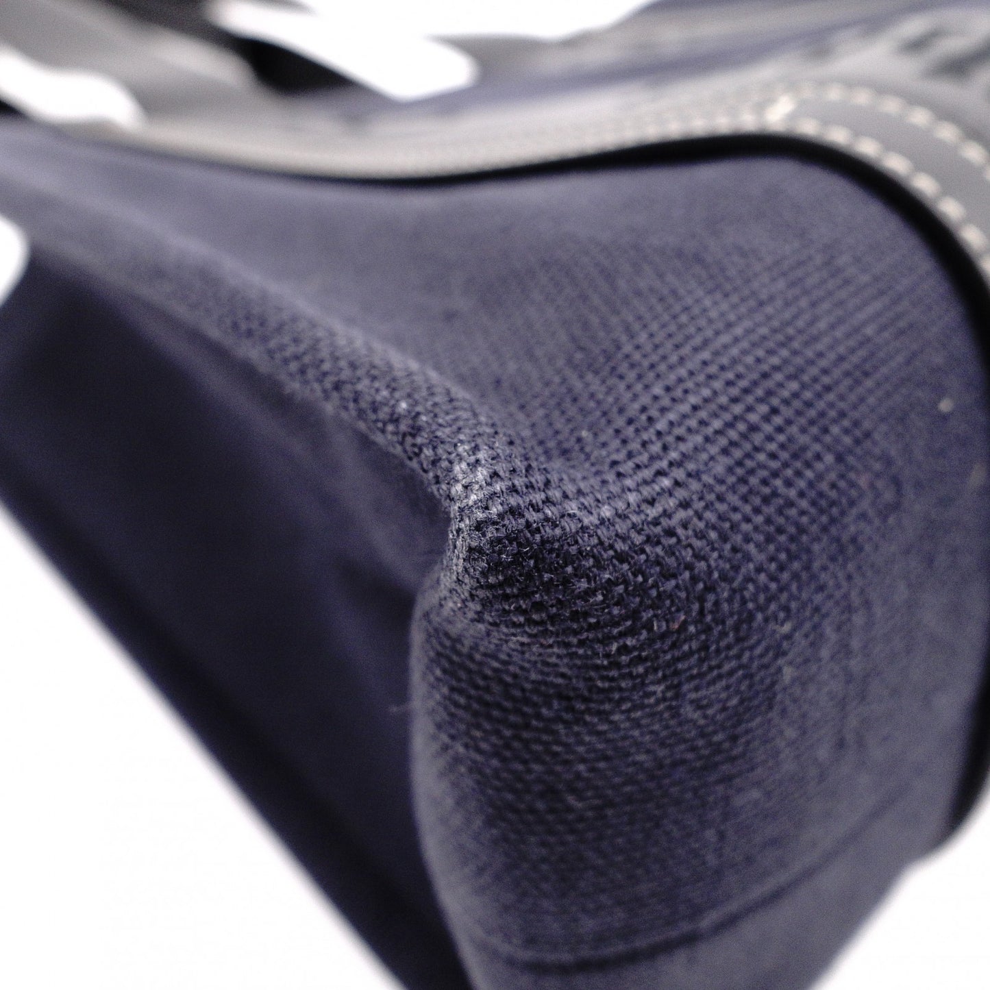 Chloe Woody Shoulder Bag, Canvas/Leather, Navy and Black Tote Bag