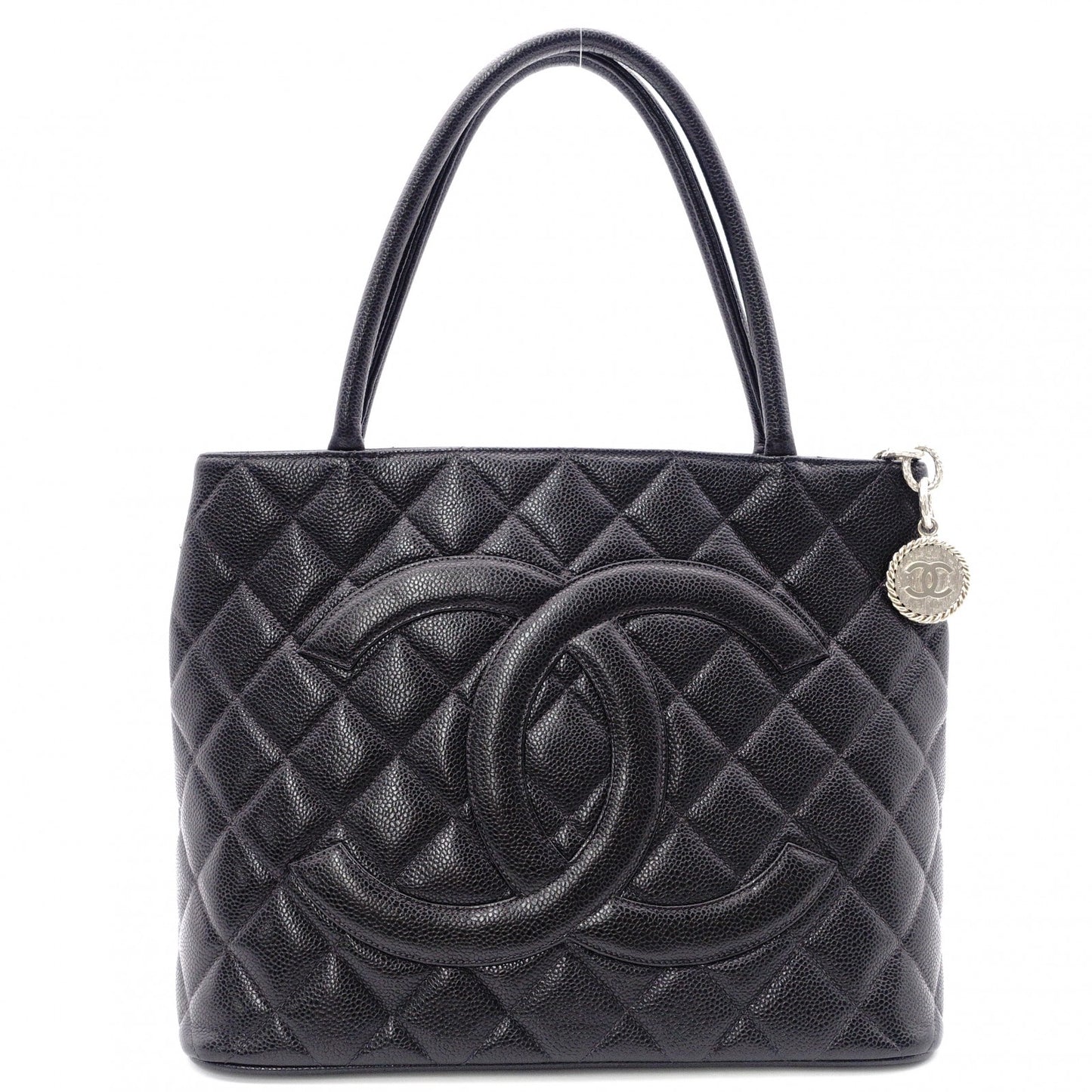 CHANEL Reissue Tote, Caviar Leather Shoulder Bag, Black Leather with Silver Hardware