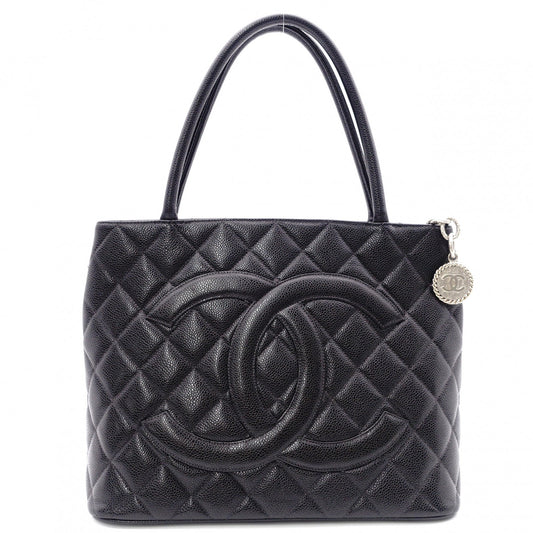 CHANEL Reissue Tote, Caviar Leather Shoulder Bag, Black Leather with Silver Hardware