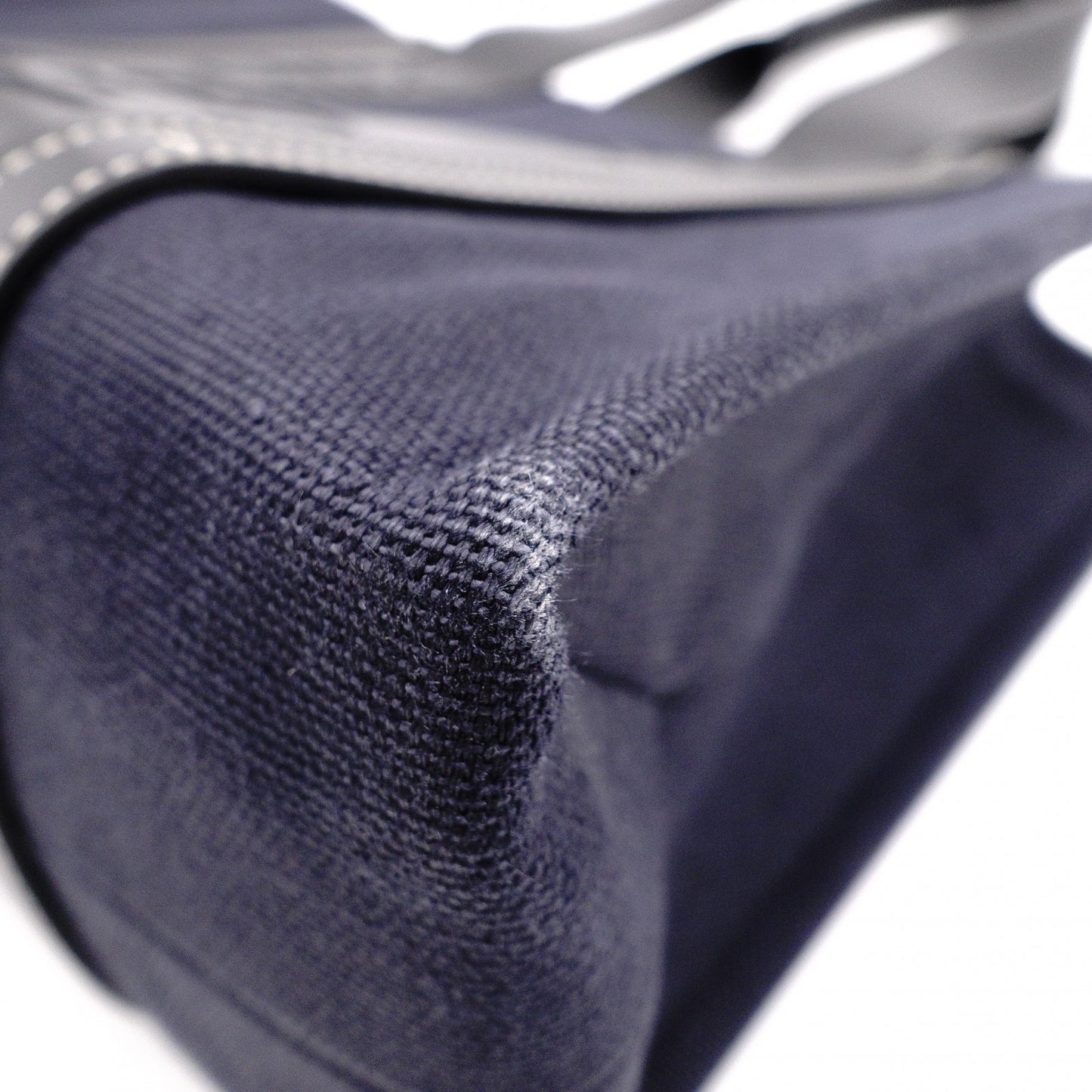 Chloe Woody Shoulder Bag, Canvas/Leather, Navy and Black Tote Bag