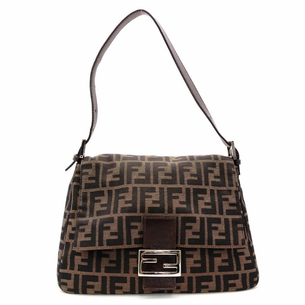 FENDI Zucca Mamma Bucket One-Shoulder Bag Brown × Black Canvas Vintage R8020088