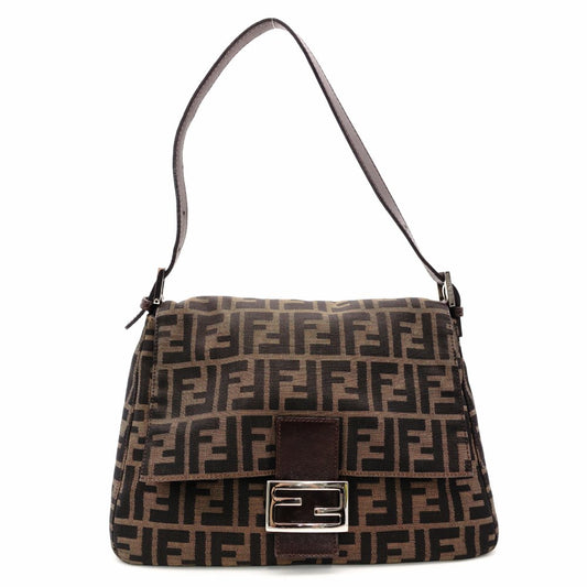 FENDI Zucca Mamma Bucket One-Shoulder Bag Brown × Black Canvas Vintage R8020088
