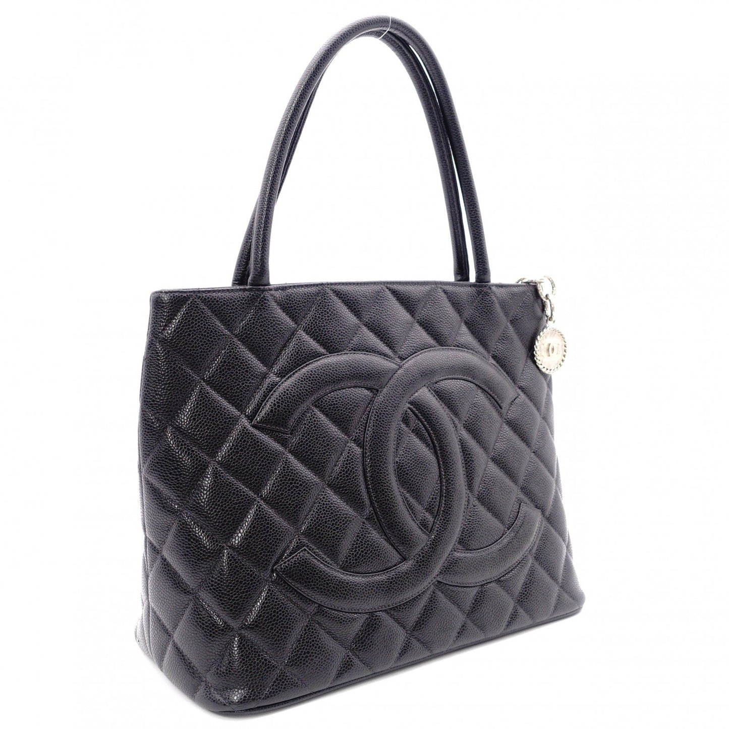 CHANEL Reissue Tote, Caviar Leather Shoulder Bag, Black Leather with Silver Hardware