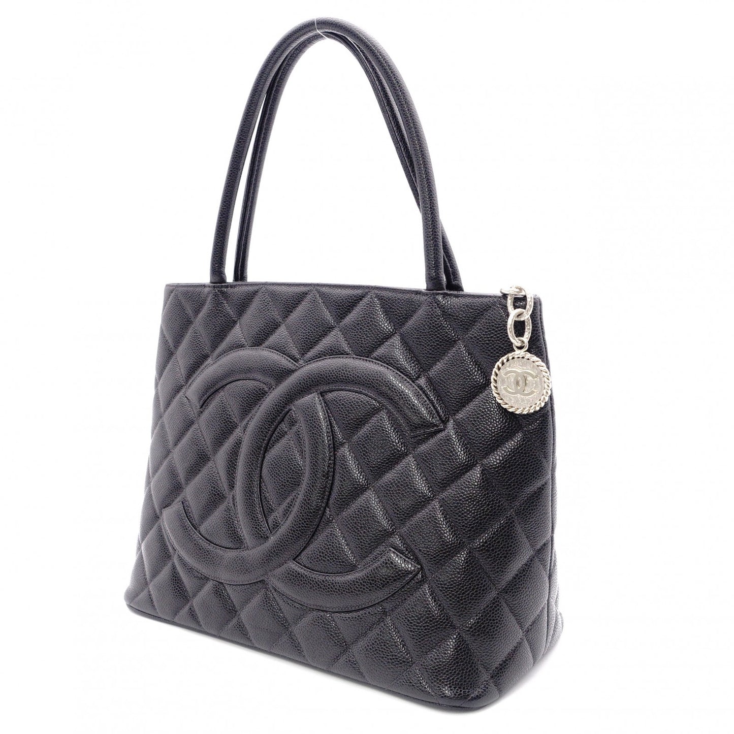 CHANEL Reissue Tote, Caviar Leather Shoulder Bag, Black Leather with Silver Hardware