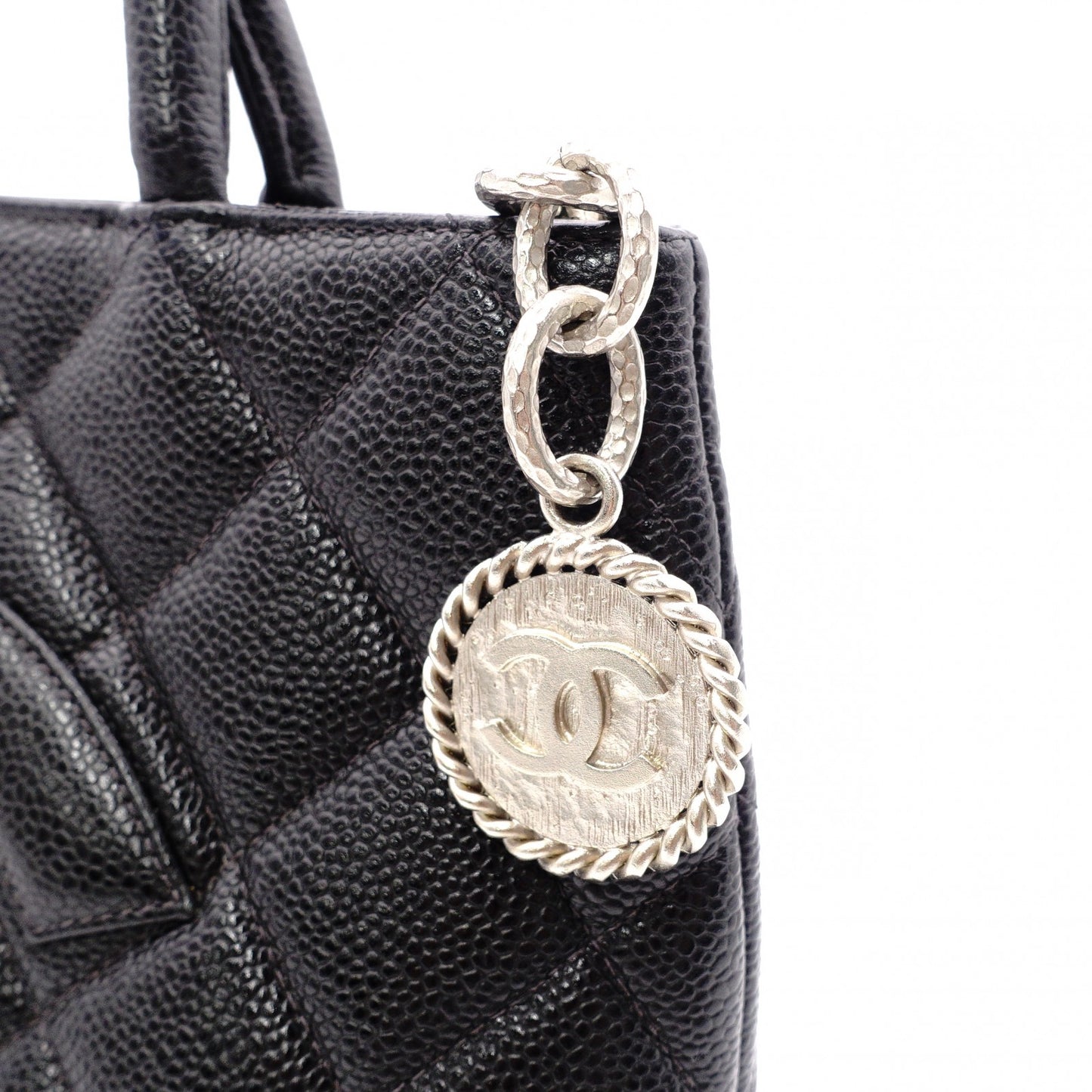 CHANEL Reissue Tote, Caviar Leather Shoulder Bag, Black Leather with Silver Hardware