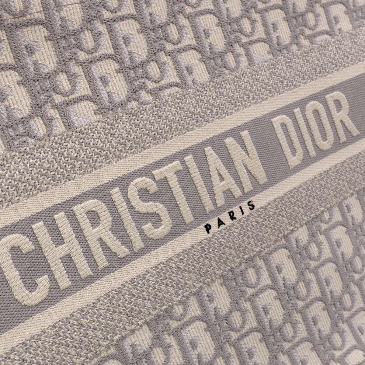 Christian Dior Oblique Book Tote Tote Bag, Canvas, Gray, Women's, Logo