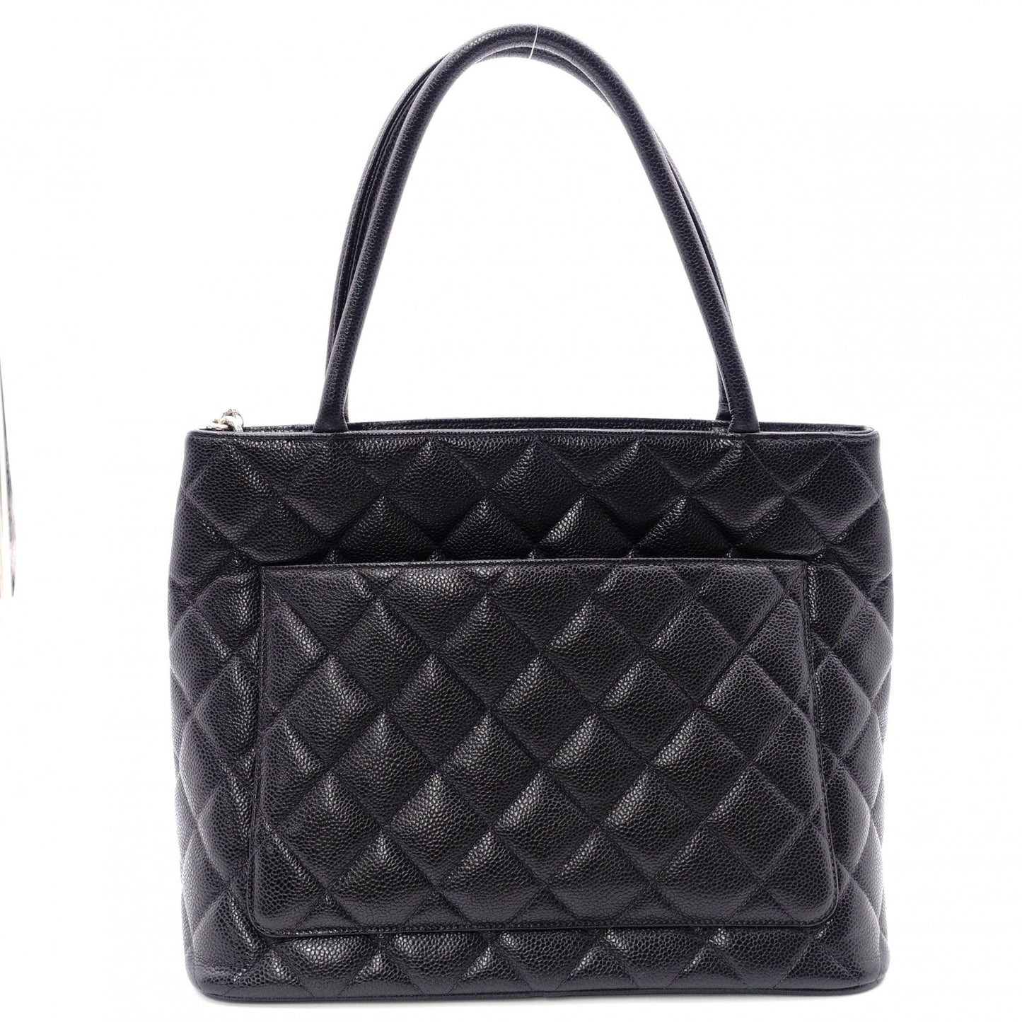 CHANEL Reissue Tote, Caviar Leather Shoulder Bag, Black Leather with Silver Hardware