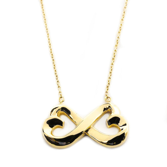 Tiffany & Co. Double Loving Heart Infinity Necklace 18K Gold Approx. 5.3g 7-10-031