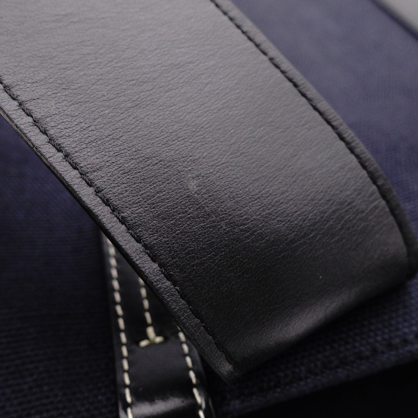 Chloe Woody Shoulder Bag, Canvas/Leather, Navy and Black Tote Bag