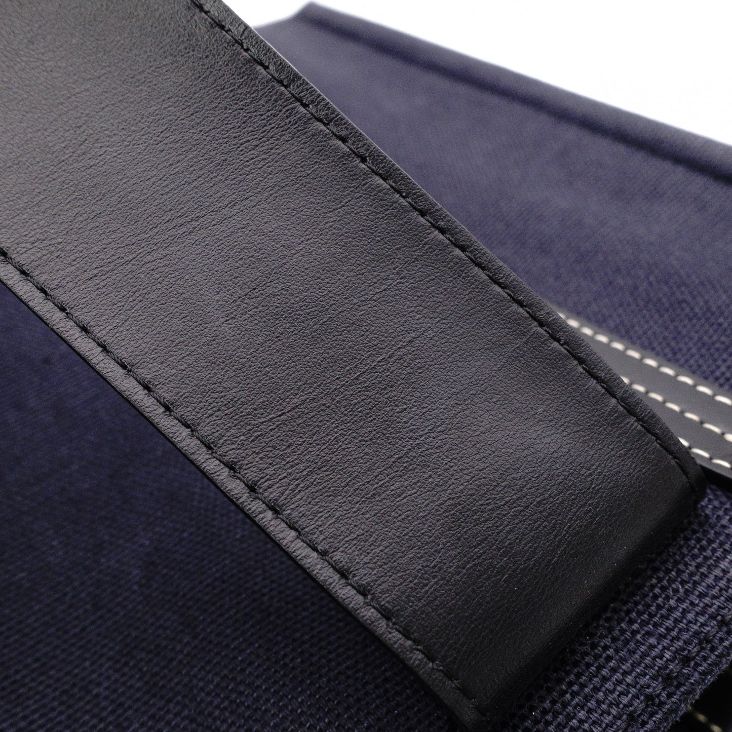 Chloe Woody Shoulder Bag, Canvas/Leather, Navy and Black Tote Bag