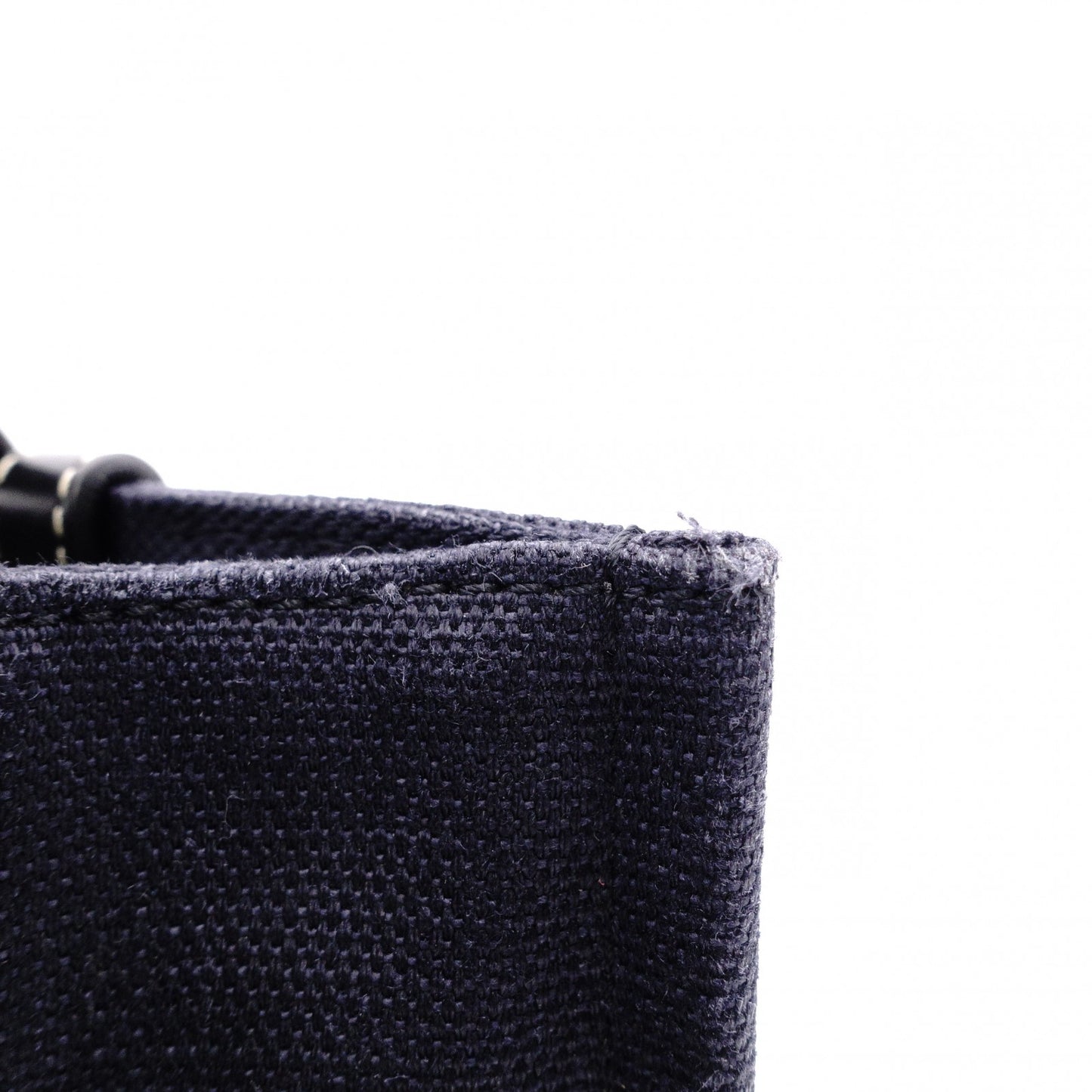 Chloe Woody Shoulder Bag, Canvas/Leather, Navy and Black Tote Bag