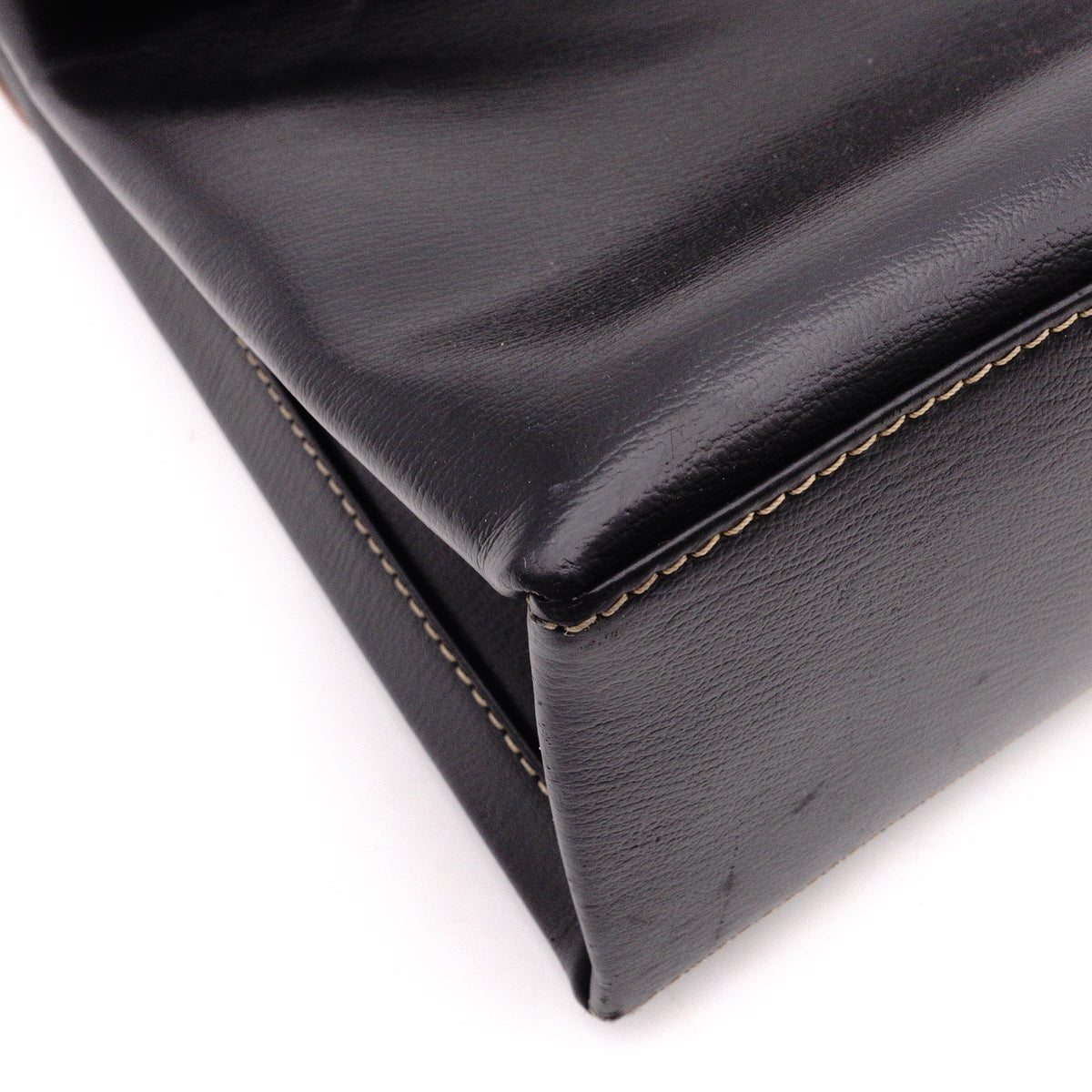 LOEWE Velázquez Handbag, Leather, Black, Women's, 2-Way, Brown, Black, Vintage