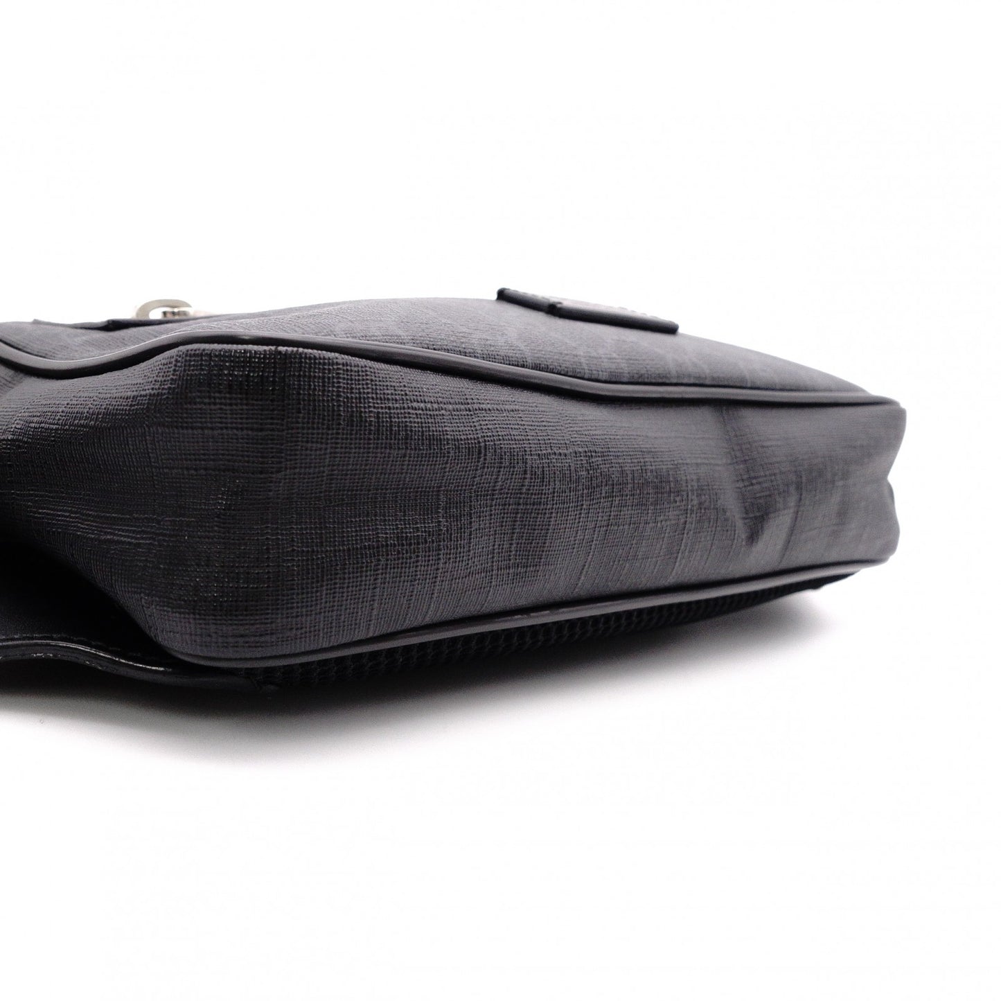 GUCCI GG Supreme Body Bag, PVC/Canvas, Gray, Men's Belt Bag