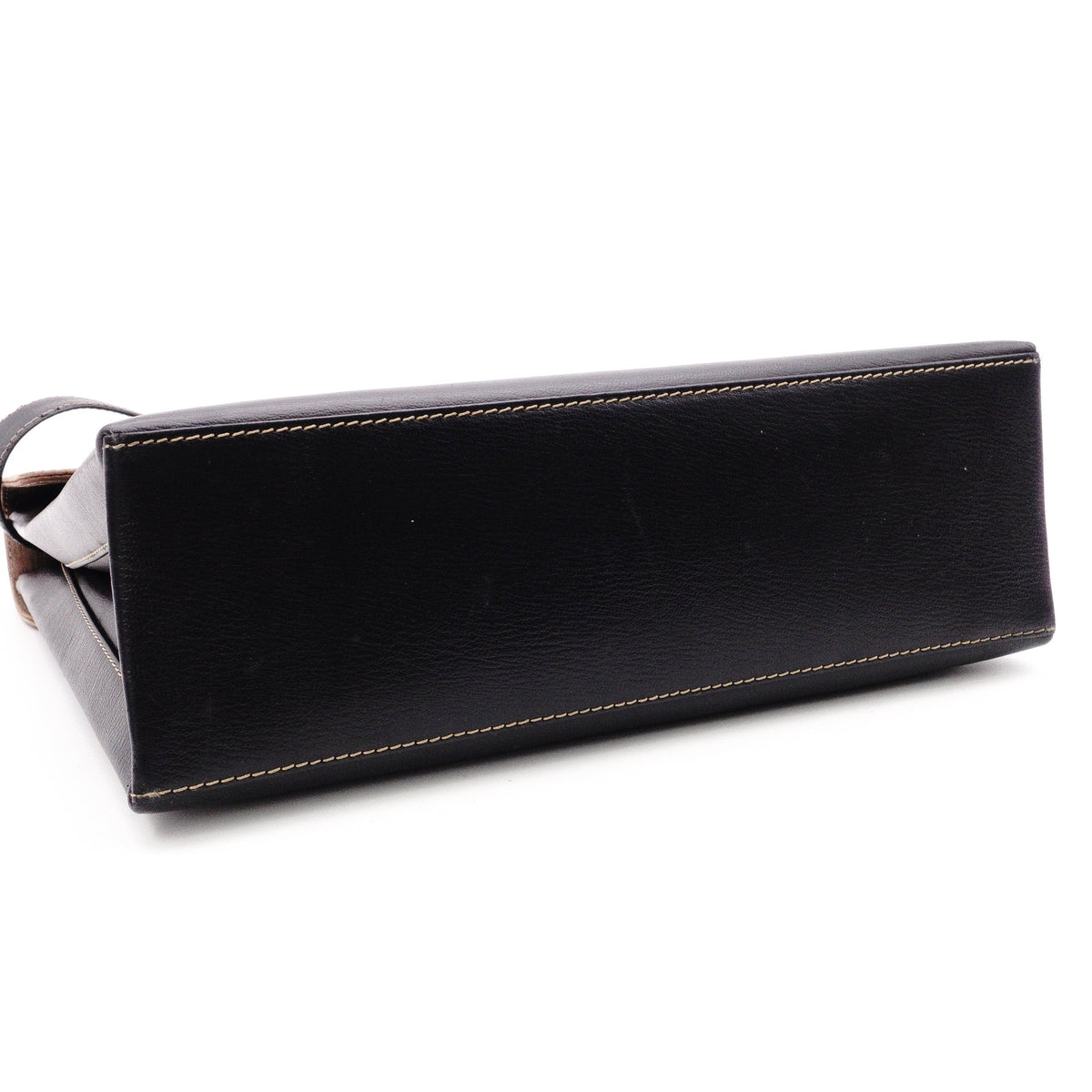 LOEWE Velázquez Handbag, Leather, Black, Women's, 2-Way, Brown, Black, Vintage