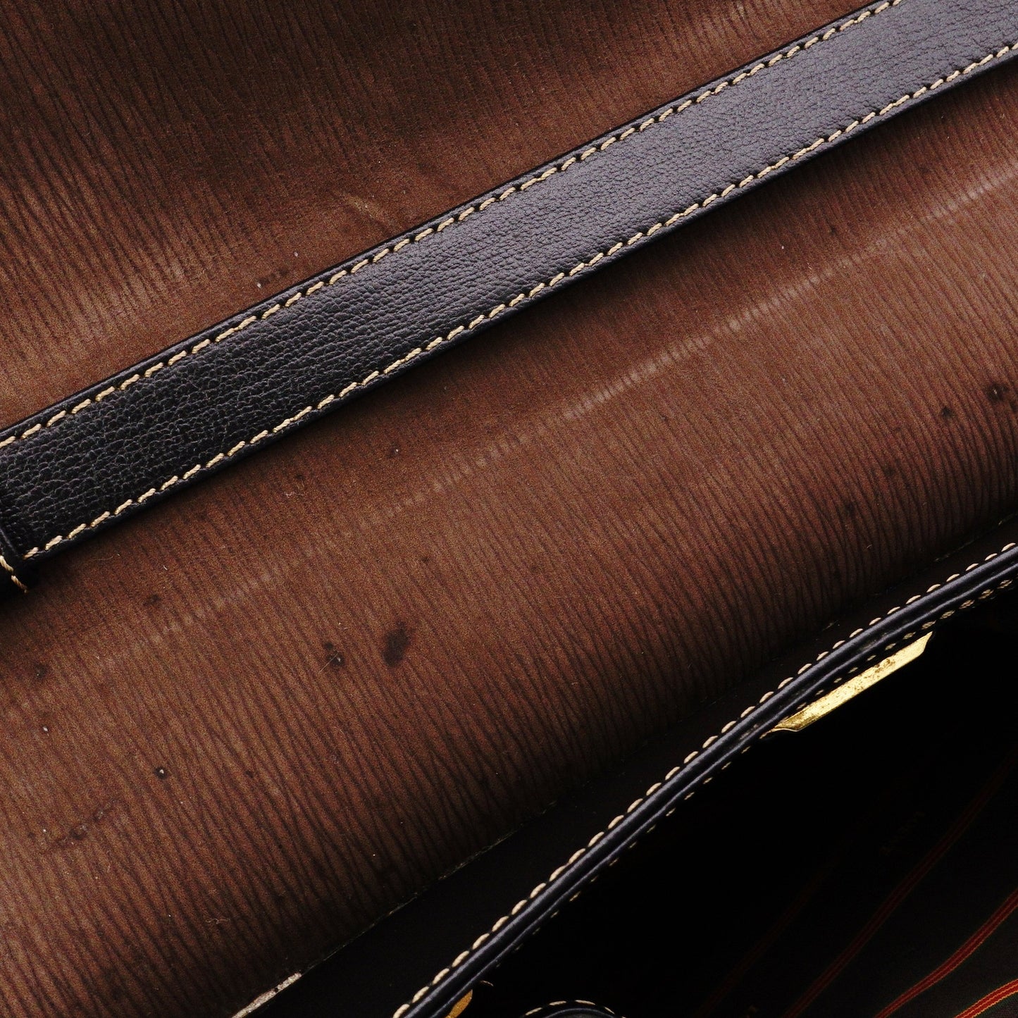 LOEWE Velázquez Handbag, Leather, Black, Women's, 2-Way, Brown, Black, Vintage