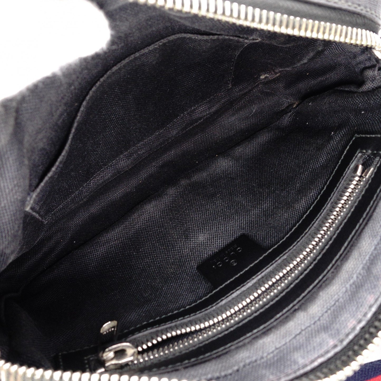 GUCCI GG Supreme Body Bag, PVC/Canvas, Gray, Men's Belt Bag