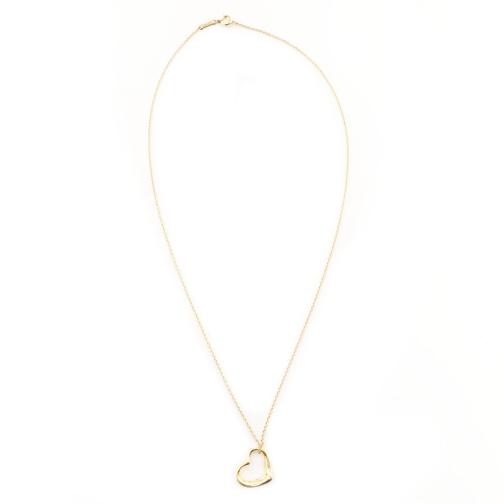 Tiffany & Co. Open Heart Necklace 18K Gold Approx. 2.7g 7-10-036