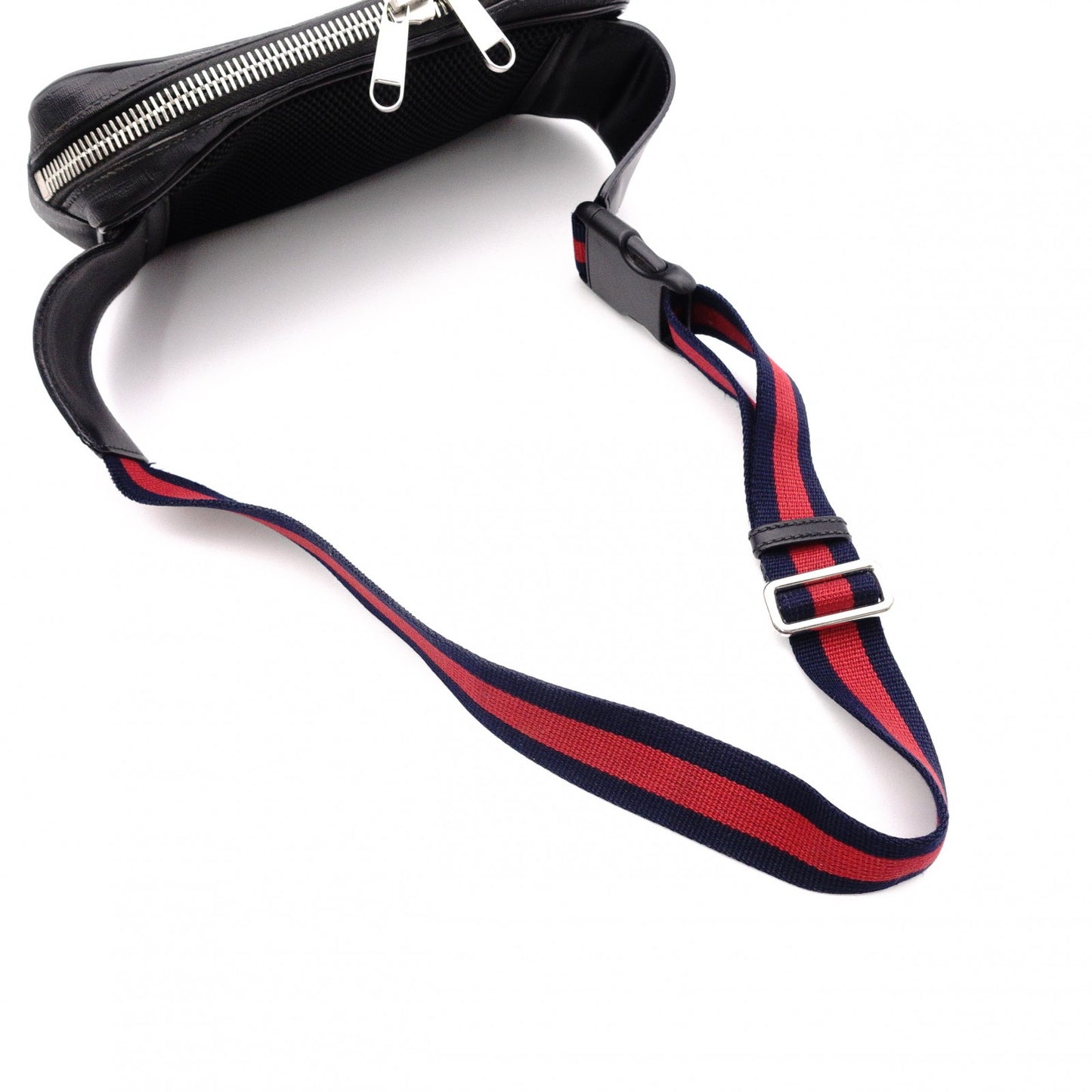 GUCCI GG Supreme Body Bag, PVC/Canvas, Gray, Men's Belt Bag