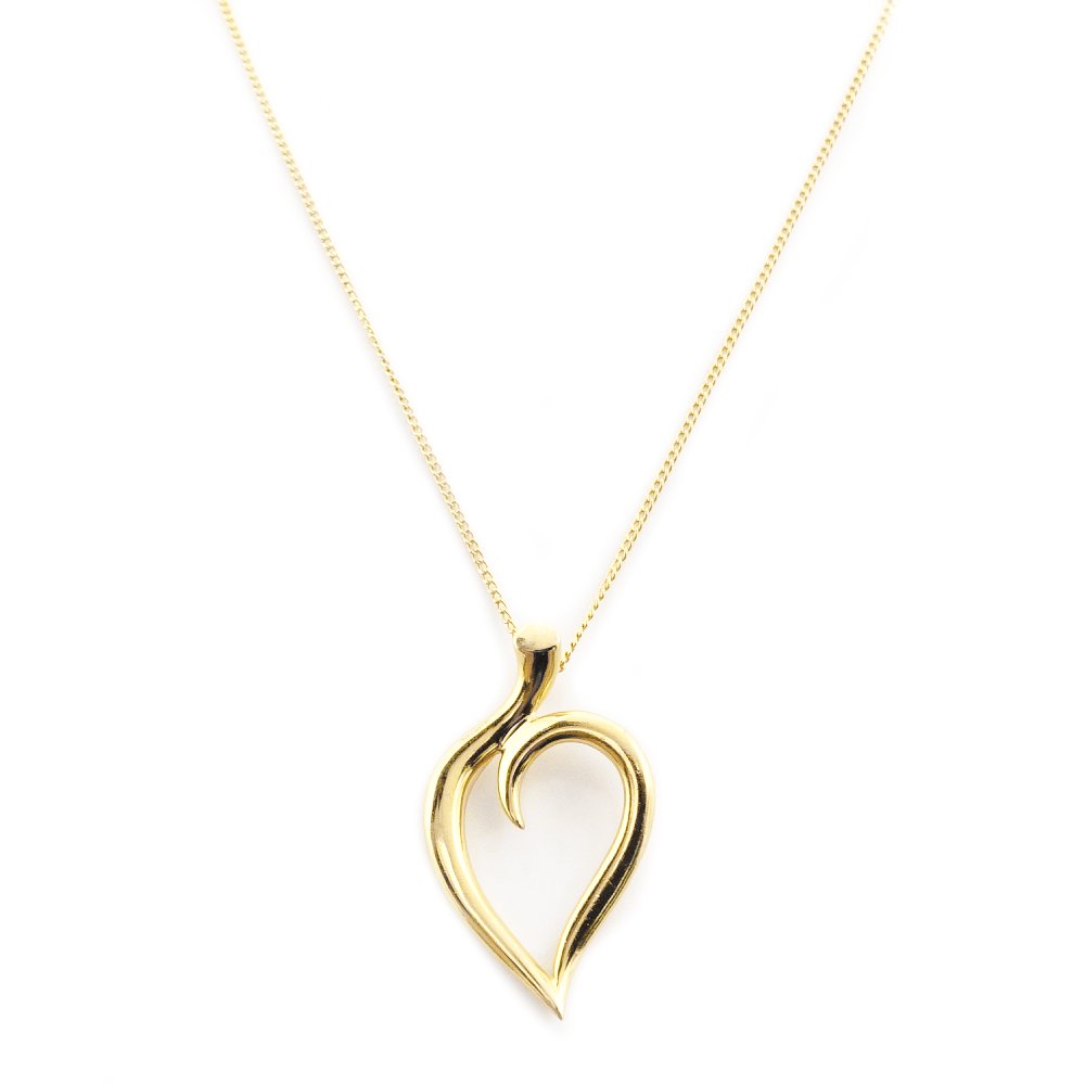 Tiffany & Co. Leaf Heart Necklace 18K Gold Approx. 4.9g 7-10-029
