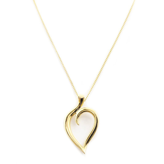 Tiffany & Co. Leaf Heart Necklace 18K Gold Approx. 4.9g 7-10-029
