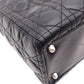 Christian Dior Lady Dior Handbag, Leather, Black, Women's, Silver Hardware, CD